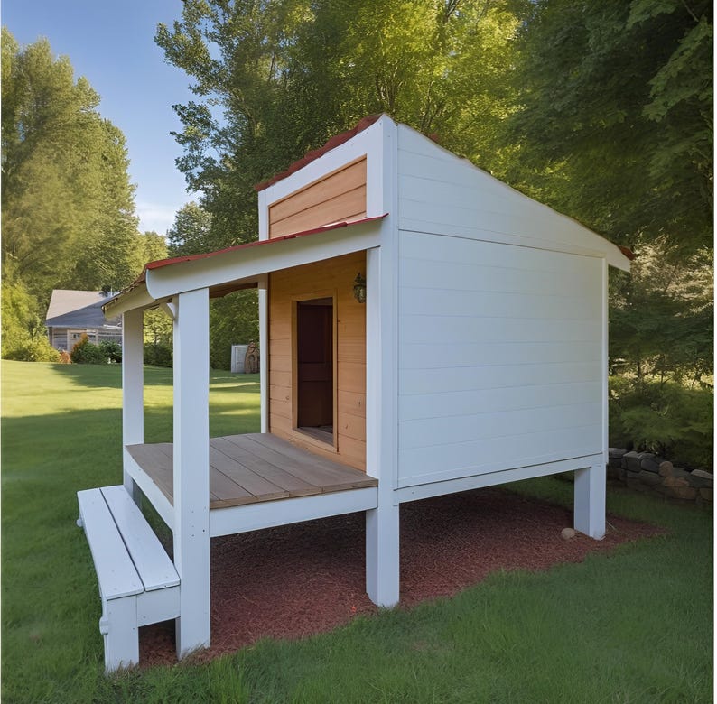 Outdoor large wooden dog kennel