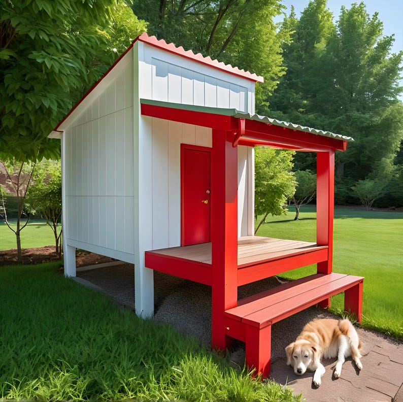 Outdoor large wooden dog kennel